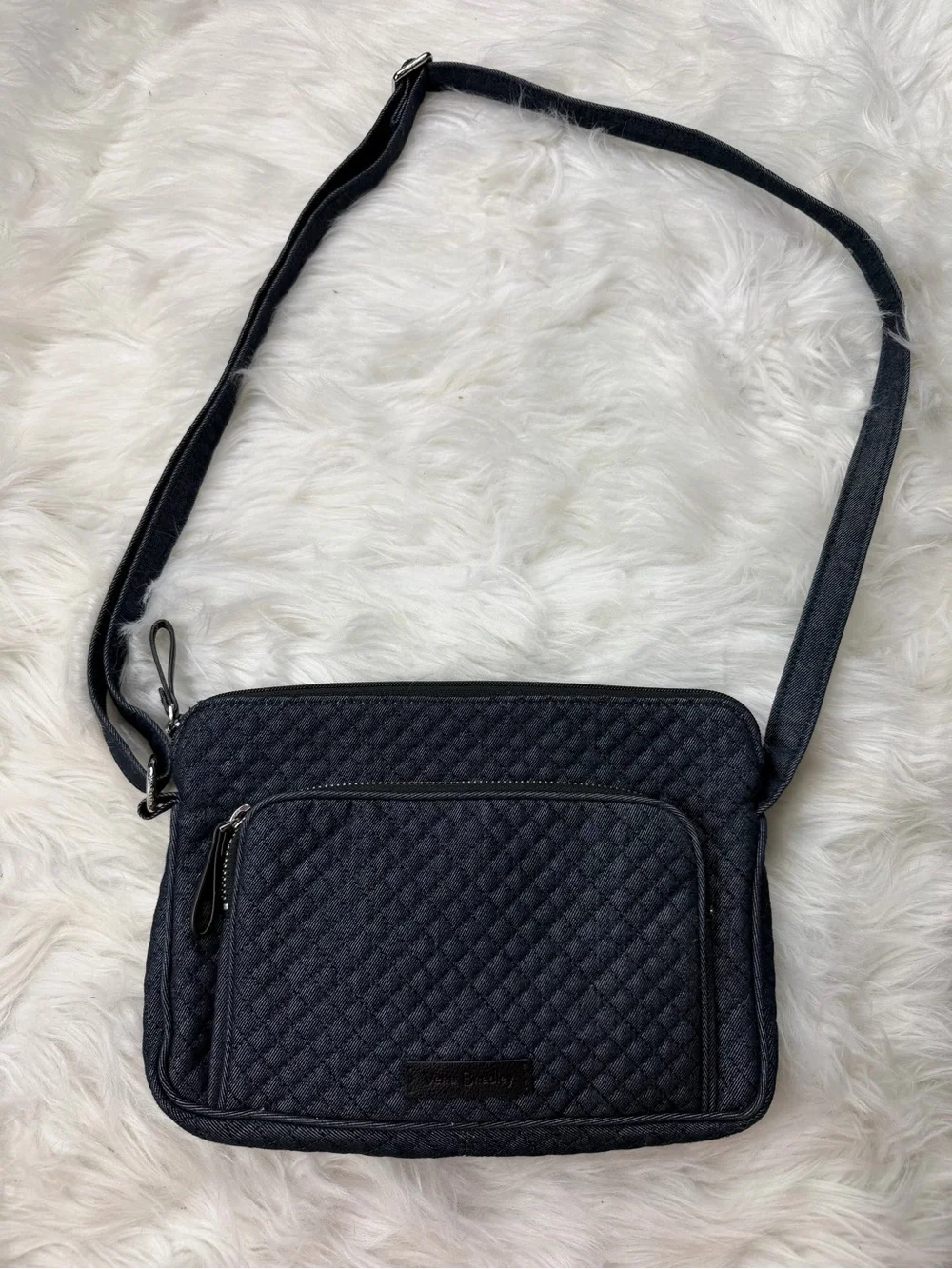 Vera Bradley Quilted Crossbody Bag in Navy Denim